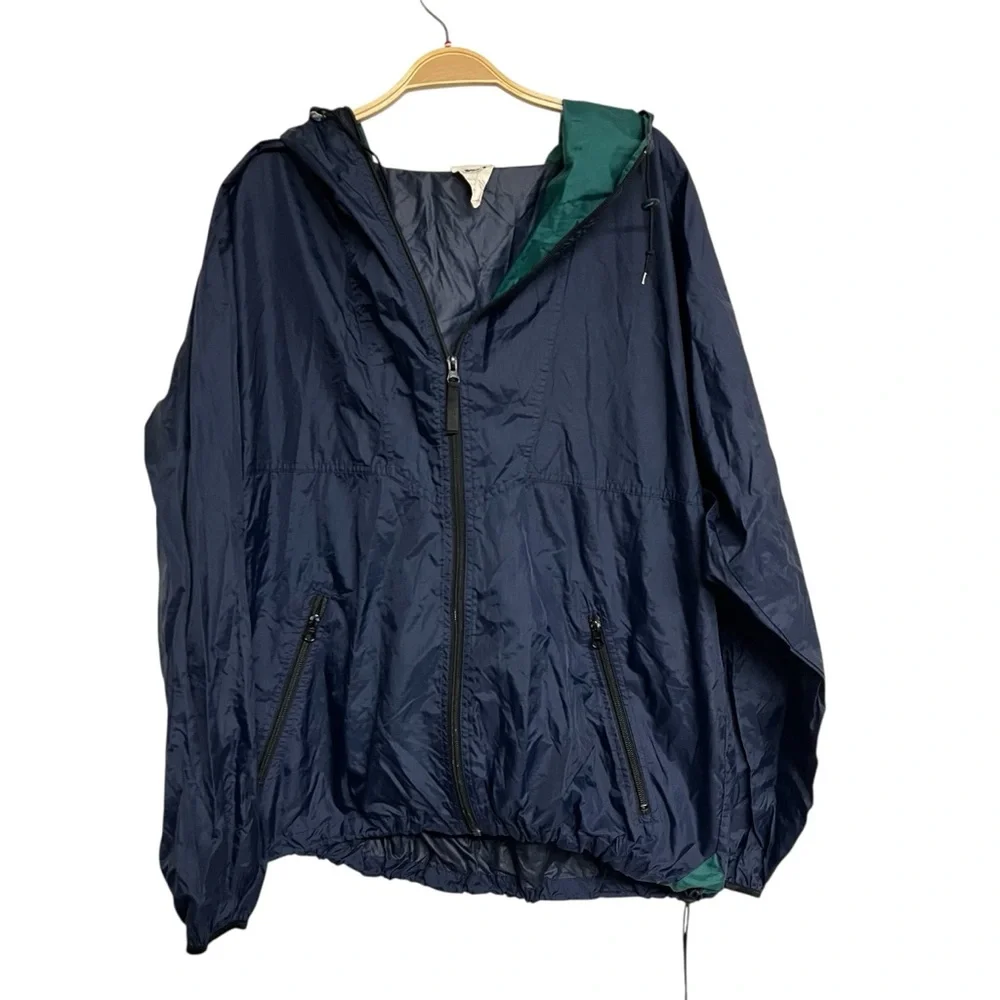 Vintage Men’s Helly‎ Hansen Navy Blue Rain Zip Up Windbreaker Large